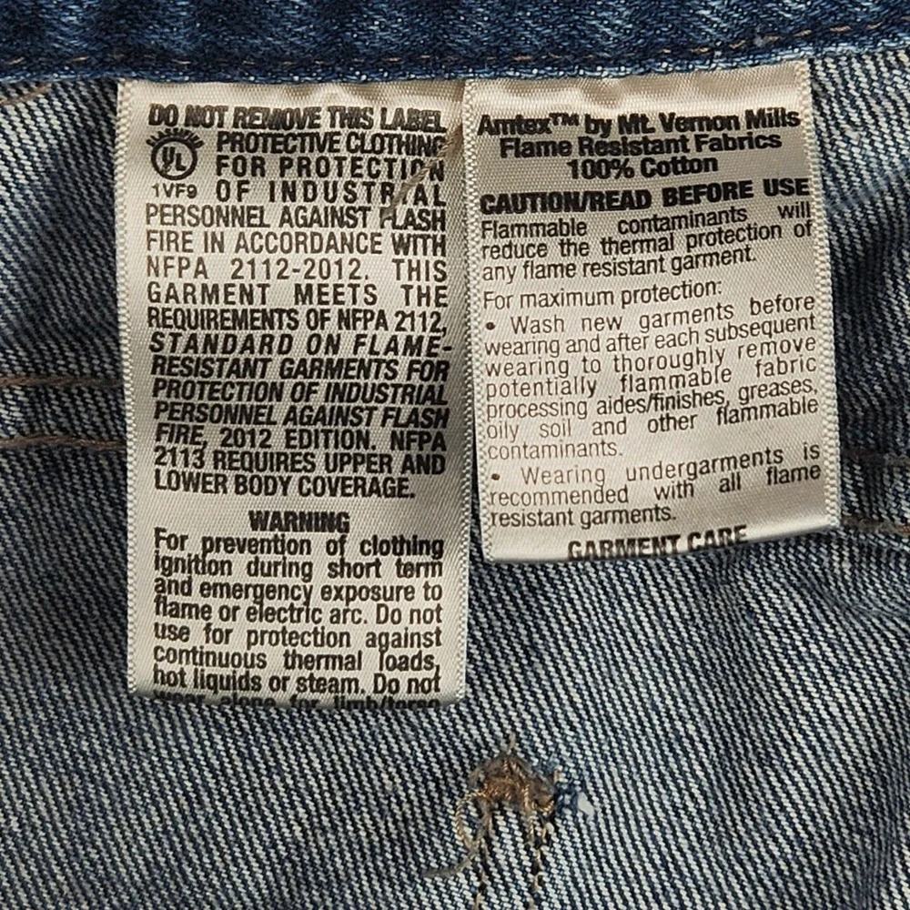 Dickies FR Flame Resistant Workrite Jeans Mens 38x32 Blue Denim USA‎ Made